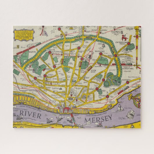Puzzle Une carte de Merseyside, Liverpool (Horizontal)