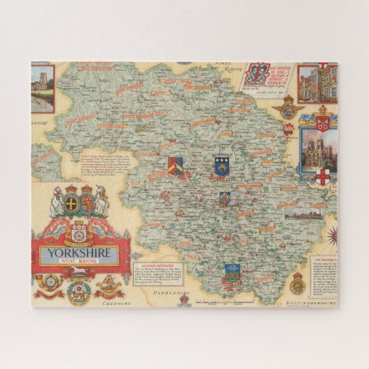 Puzzle Une carte du Yorkshire : West Riding (Horizontal)