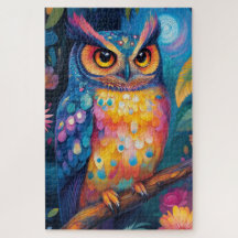 Une chouette perchée sur une branche d'arbre