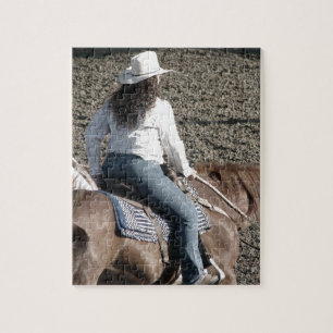Puzzle Une cowgirl de rodéo