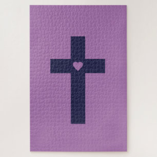 Puzzle Une croix avec un cœur 