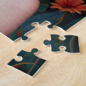 Puzzle Une dame avec un casquette solaire à fleurs (Côté)