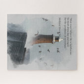 Puzzle Une énorme vague frappe un phare en Ecosse (Horizontal)