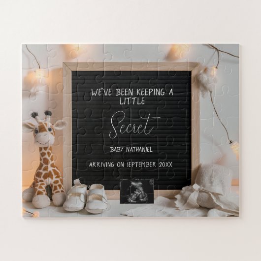 Puzzle Une faire-part de grossesse en girafe en douceur a (Horizontal)