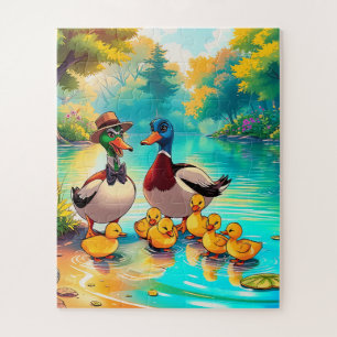 Puzzle Une famille de canards qui sort pour les enfants