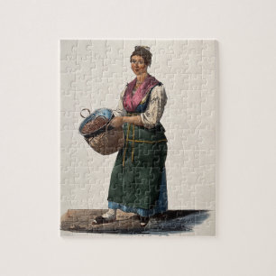 Puzzle Une femme a un chaudron de châtaignes bouillies da