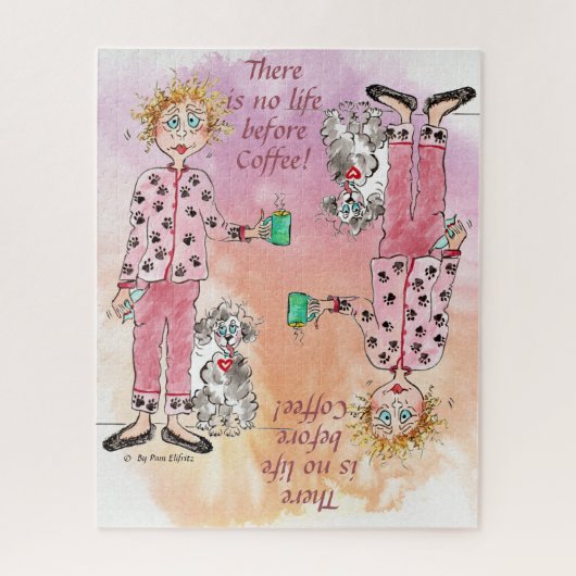 Puzzle Une femme en pyjama a besoin de son dessin couleur (Vertical)