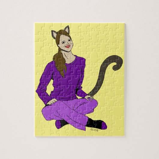 Puzzle une fille chat (Vertical)