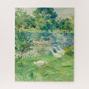 Puzzle Une fille en bateau avec des oies par Berthe Moris