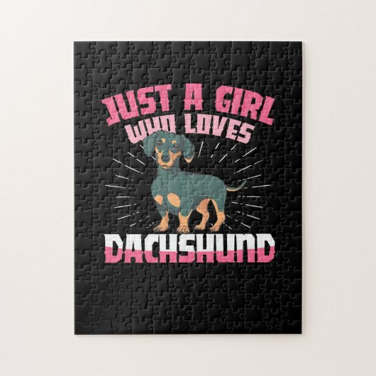 Puzzle Une fille qui aime Dachshund (Vertical)