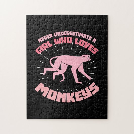 Puzzle Une fille qui aime les singes (Vertical)