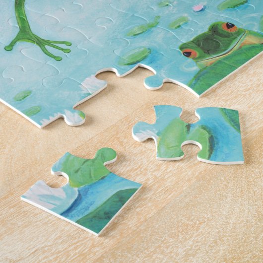Puzzle Une Grenouille S'Enfonce Dans L'Étang Illustration (Côté)