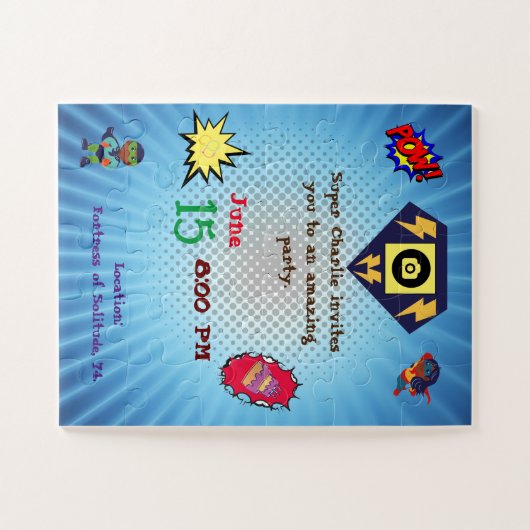 Puzzle Une invitation d'anniversaire en forme de puzzle. (Horizontal)