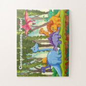 Puzzle Une jolie illustration de dinosaures dans une jung (Vertical)