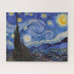 Puzzle Une Nuit étoilée : Saint-Rémy par Vincent Van Gogh<br><div class="desc">L'année est 1889. Vincent Van Gogh est un patient de l'asile de Saint-Paul-de-Mausole à Saint-Rémy-de-Provence, en France. Il souffre de maladie mentale et ses médecins lui ont conseillé de rester à l'intérieur et d'éviter de peindre. Mais Van Gogh ne peut résister à l'envie de créer et il passe ses journées...</div>