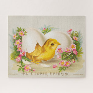 Puzzle "Une offrande de Pâques" Carte victorienne ancienn