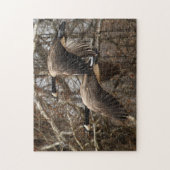 Puzzle Une paire d'oies du Canada en vol (Vertical)