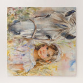 Puzzle Une petite fille avec un cheval (Horizontal)