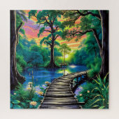 Puzzle Une promenade en bois sinueuse (Vertical)