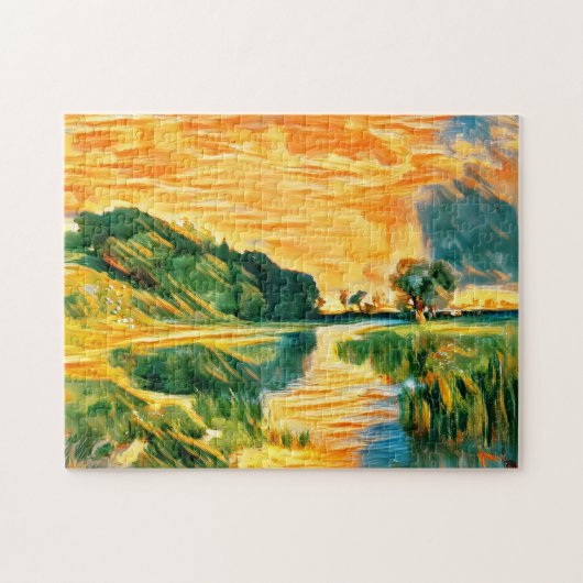 Puzzle Une rivière traversant la verdure (Horizontal)