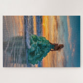 Puzzle Une scène de coucher de soleil sur l'océan avec un (Horizontal)
