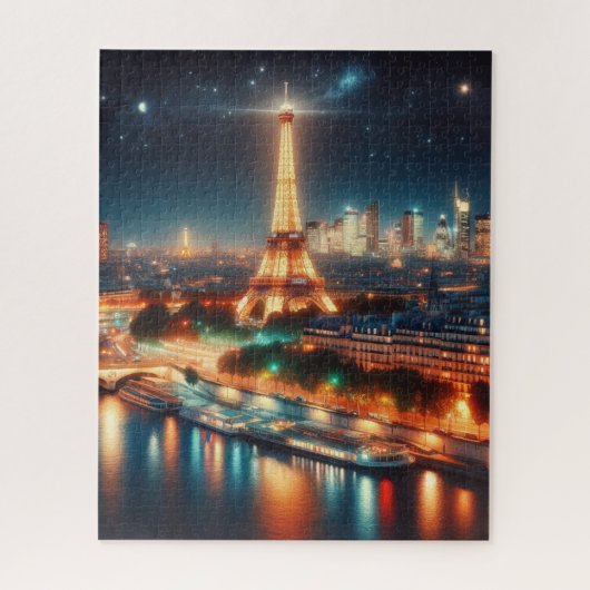 Puzzle Une scène nocturne à Paris France (Vertical)