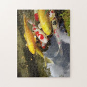 Puzzle Une voie d'eau complètement des carpes japonaises (Vertical)