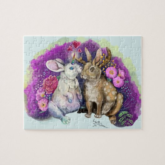 Puzzle Unibunny Bisses Jackalope Amour magique (Horizontal)