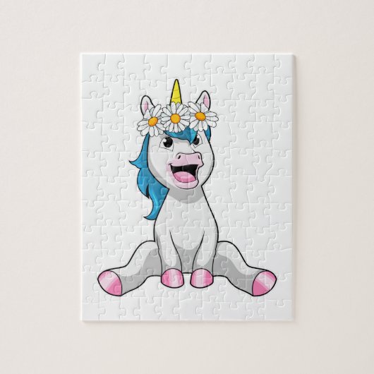 Puzzle Unicorn avec Flowers Daisy (Vertical)
