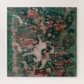 Puzzle Unicorn Chasse Art Médiéval - Unicorn Se Défend (Horizontal)