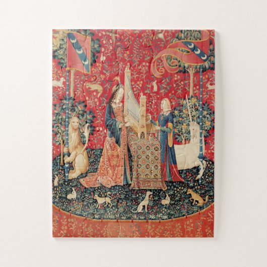 PUZZLE UNICORN ET DAME JOUER ORGE AVEC ANIMAUX (Vertical)