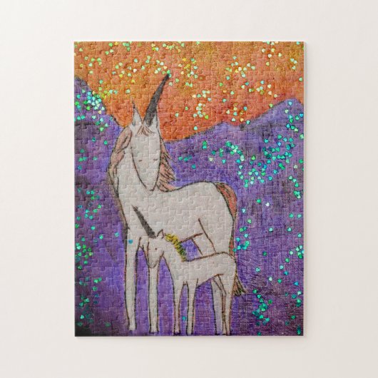 Puzzle Unicorn Mama et bébé (Vertical)