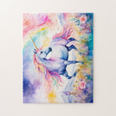 Puzzle Unicorn Marchant Sous Un Arc En Ciel Chatoyant (Vertical)