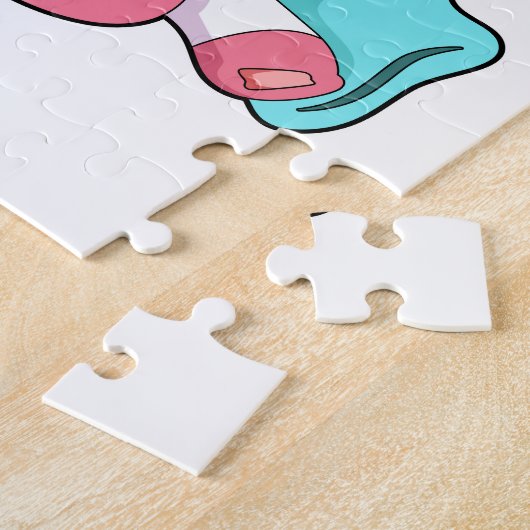 Puzzle Unicorn shy with Pillow (Côté)