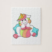 Puzzle Unicorn shy with Pillow (Vertical)
