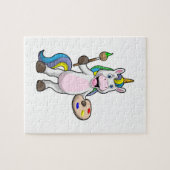 Puzzle Unicorne à la peinture avec pinceau et couleur (Horizontal)