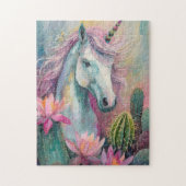 Puzzle Unicorne Abstraite lunatique et succulents (Vertical)