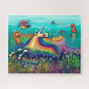 Puzzle Unicorne arc-en-ciel aquatique