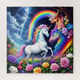 Puzzle Unicorne arc-en-ciel une