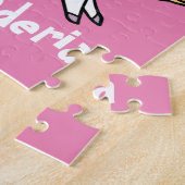 Puzzle Unicorne avec arc-en-ciel fleurs rose pourpre Anni (Côté)