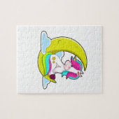 Puzzle Unicorne avec nuages et lune (Horizontal)