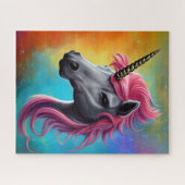 Puzzle Unicorne avec Pink Mane Jigsaw (Horizontal)