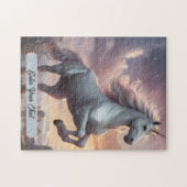Puzzle Unicorne blanche Mystique personnalisée (Horizontal)