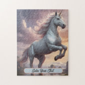 Puzzle Unicorne blanche Mystique personnalisée (Vertical)