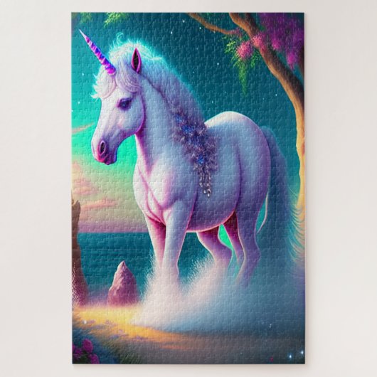 Puzzle Unicorne dans l'art forestier (Vertical)