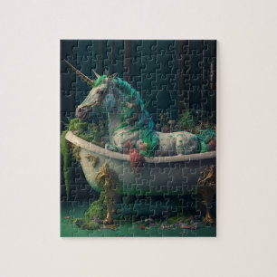Puzzle Unicorne dans le bain Plein de Plante