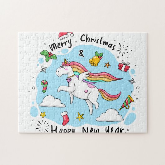 Puzzle Unicorne de Noël (Horizontal)