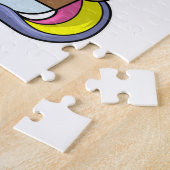 Puzzle Unicorne en tant qu'assistant avec livre et Casque (Côté)