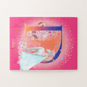 Puzzle Unicorne et princesse avec la lettre du château D  (Horizontal)