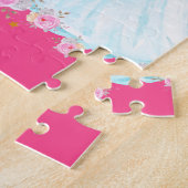 Puzzle Unicorne et princesse avec la lettre du château L (Côté)